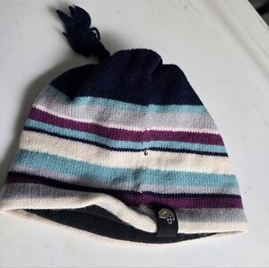 Mountain Hardware Fleece Lined Beanie - Navy, Purple, and Cream